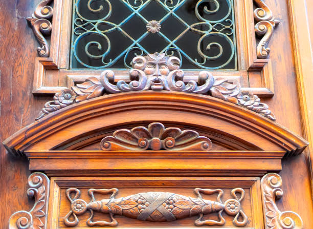 istock Vintage wooden carved decoration. 1353473581