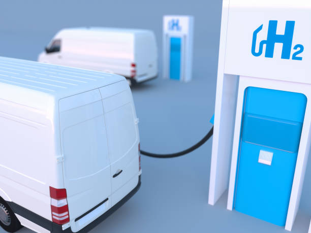 istock hydrogen gas stations fuel dispenser. h2 combustion engine for emission free eco friendly transport 1353474379