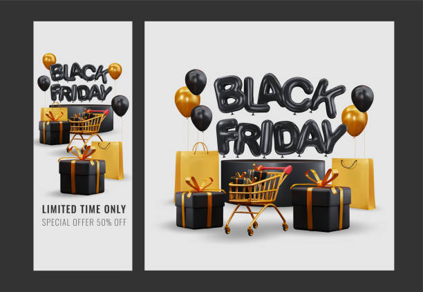 istock Black Friday. Editable stories. Creative vector modern black Friday sale social media post template and feed banner collection. vector illustration 1353474506