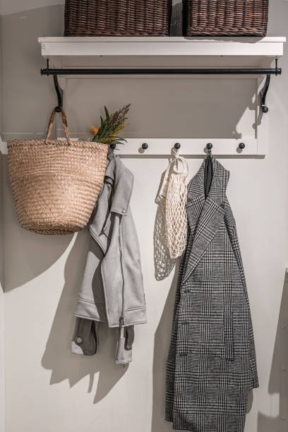 istock Place for outerwear in the hallway, home interior. 1353475697