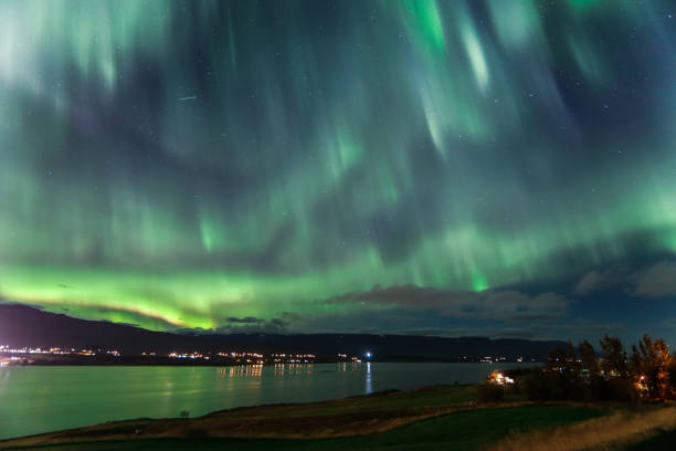 istock Aurora Borealis on a fjord in Iceland 1353477077
