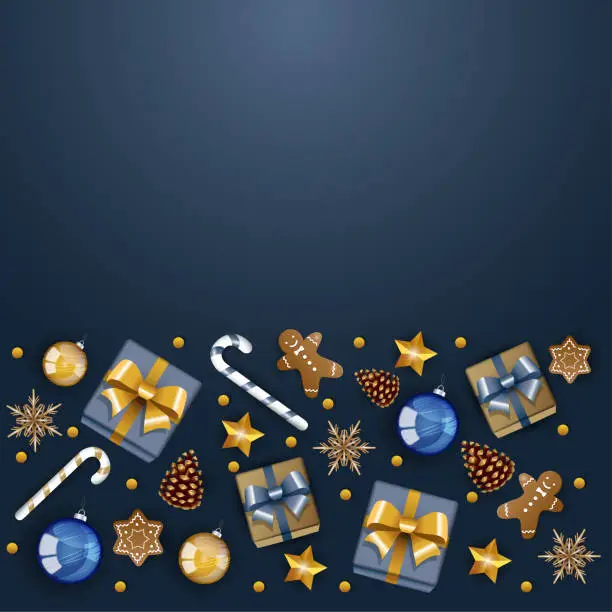 Vector illustration of Blue Christmas Background