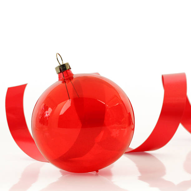 istock Red ornament with a ribbon 135348355