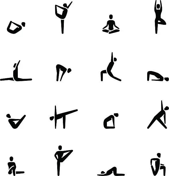 Vector illustration of Yoga Icons