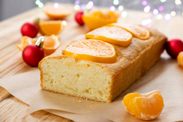 pastel de mandarina - pound cake fruitcake cake loaf of bread fotografías e imágenes de stock