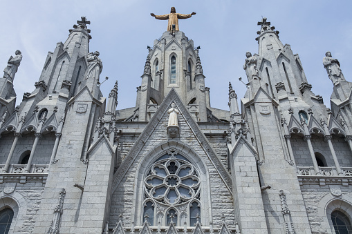 The Temple of the Atonement Church of the Sacred Heart of Jesus is a Roman Catholic church and small basilica located at the top of Mount Tibidabo in Barcelona. The construction of the church lasted from 1902 to 1961.