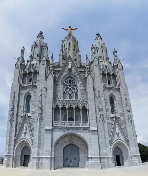 The Temple of the Atonement Church of the Sacred Heart of Jesus is a Roman Catholic church and small basilica located at the top of Mount Tibidabo in Barcelona. The construction of the church lasted from 1902 to 1961.