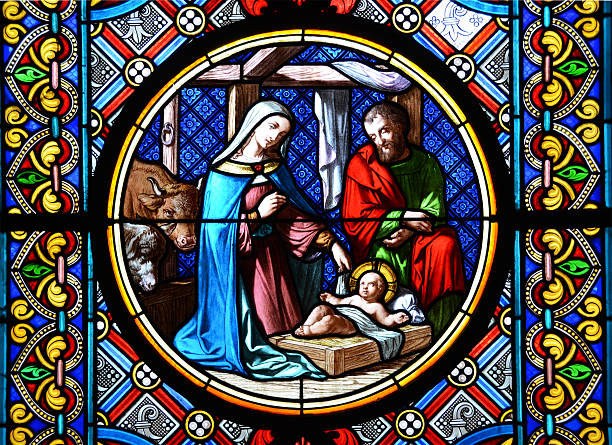 Traditional Christian Christmas Nativity scene with the three wise men