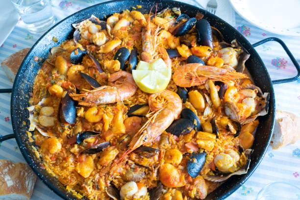 istock Seafood paella. Typical Spanish dish. 1353496434