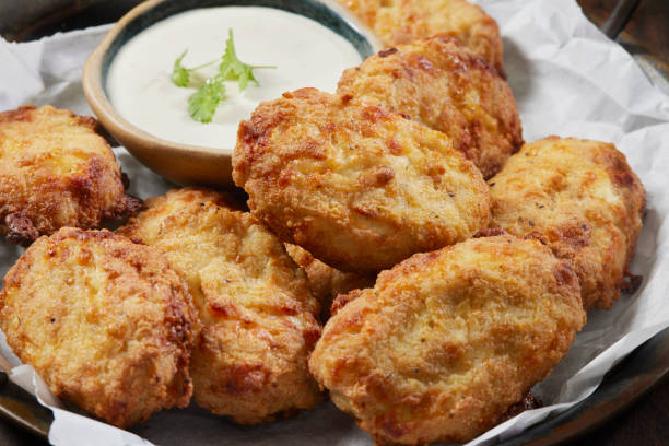 istock Keto Friendly, Crispy Air Fried Chicken Nuggets with Ranch Dip 1353498263