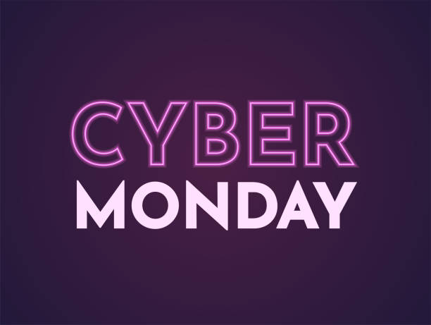 Cyber Monday neon sale banner, background. Vector illustration. EPS10
