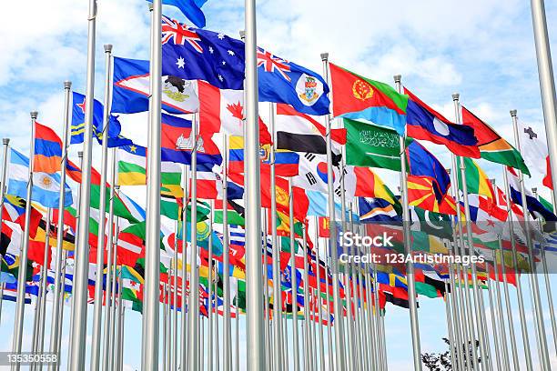 Australia And National Flags Stock Photo - Download Image Now - Flag, British Empire, United Nations