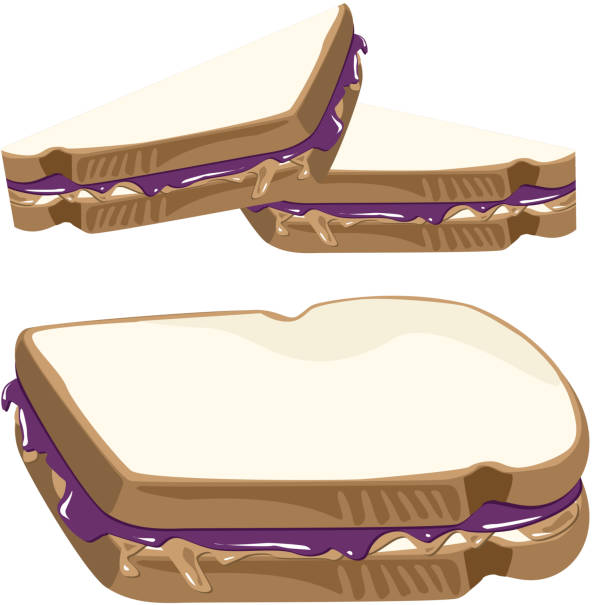 Peanut Butter and Jelly Sandwich vector art illustration