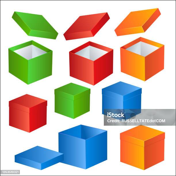 Red Green Box Pattern Blue Red Blue Green Orange Gift Boxes And Containers Stock Illustration ...