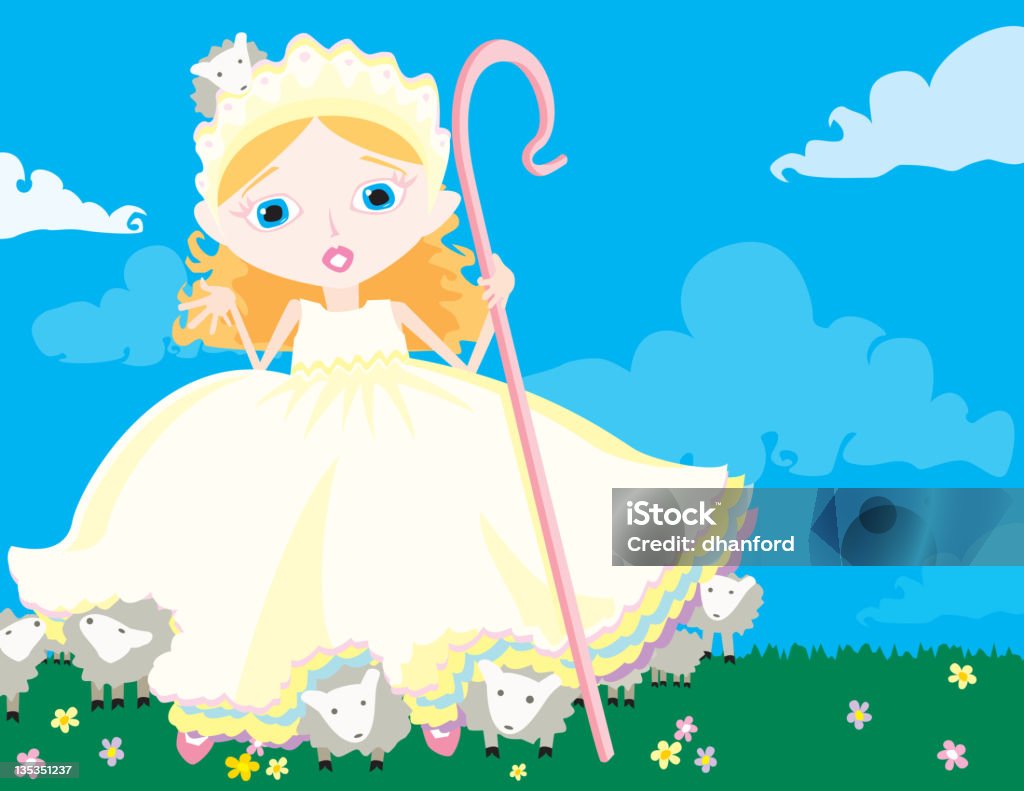 Little Bo Peep Perdeu o seu ovinos! - Royalty-free Little Bo Peep arte vetorial