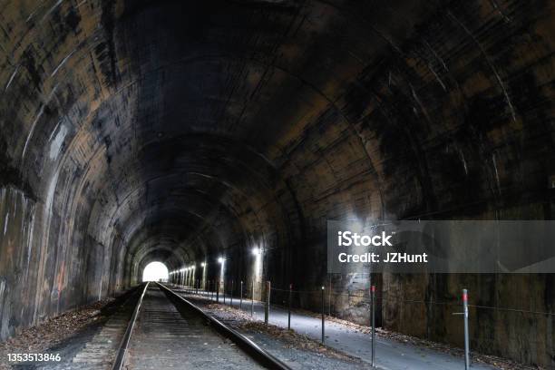 Railroad Tunnel Stock Photo - Download Image Now - Train Tunnel, Indoors, Inside Of