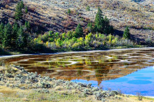 Spotted Lake is a saline endorheic alkali lake located northwest of Osoyoos in the eastern Similkameen Valley of British Columbia, Canada, accessed via Highway 3.