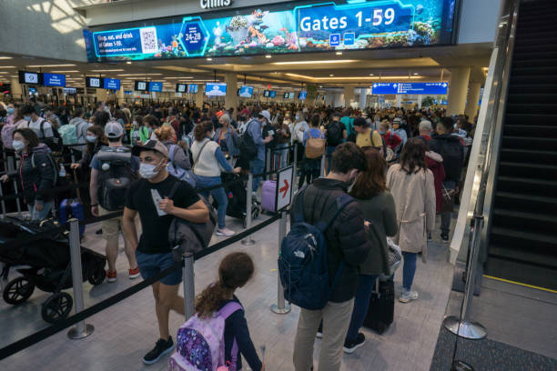 Busy Orlando Airport in November 2021 stock photo