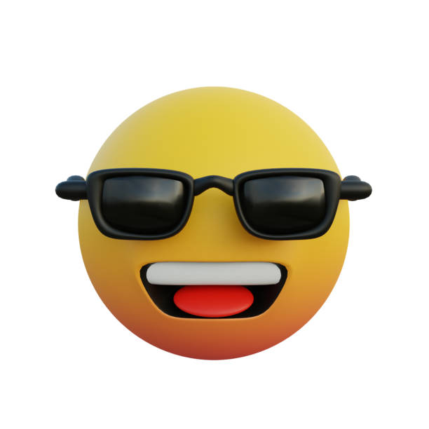 istock 3d illustration laughing face emoticon wearing sunglasses 1353521642