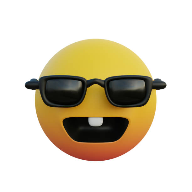 istock 3d illustration laughing emoticon wearing sunglasses and bunny teeth 1353521871