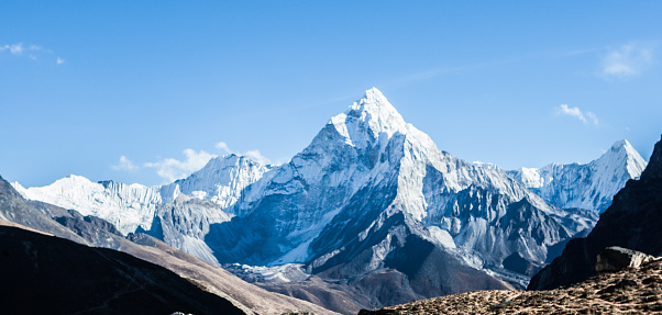 Amazing landscape of highest mountains of the world, Himalaya Nepal, Sagarmatha national park
