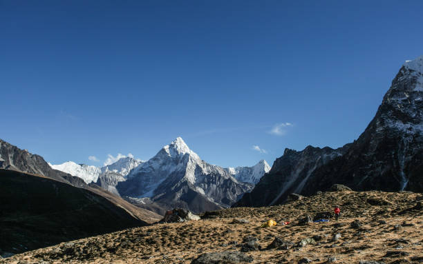 istock Amazing Himalayan view, sky and high mountains 1353522880