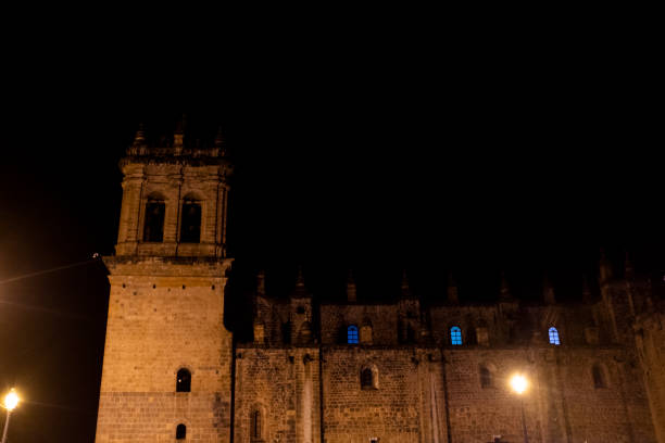 istock Image of catholic church in Cusco Peru at night. 1353523737