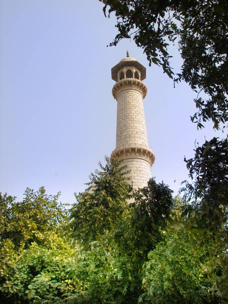 istock Minaret at the Taj Mahal, Agra, India. Architectural Column 1353531272