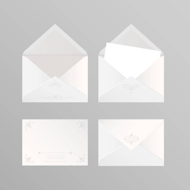 istock Vintage letters. Vector set of classic envelope mockup. 1353540058