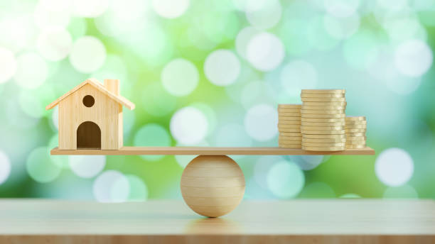 istock 3d render illustration. House and euro coins on a Natural background. 1353540396