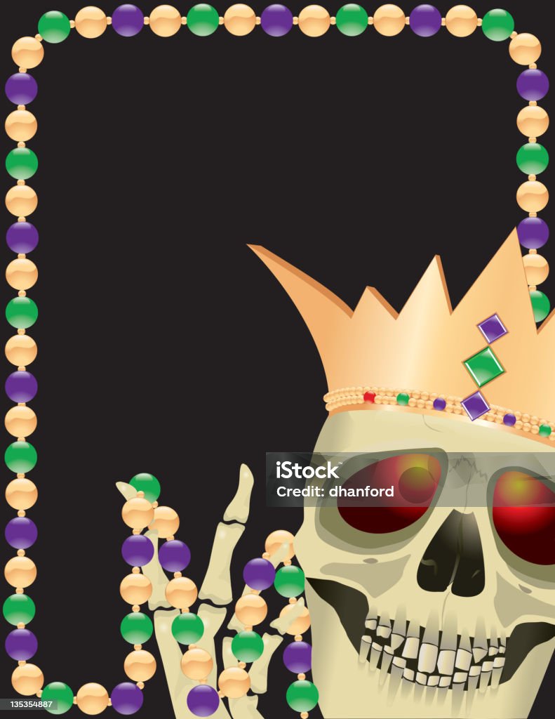 Марди Гра Voodoo в виде черепа с короной - Векторная графика Марди Гра роялти-фри