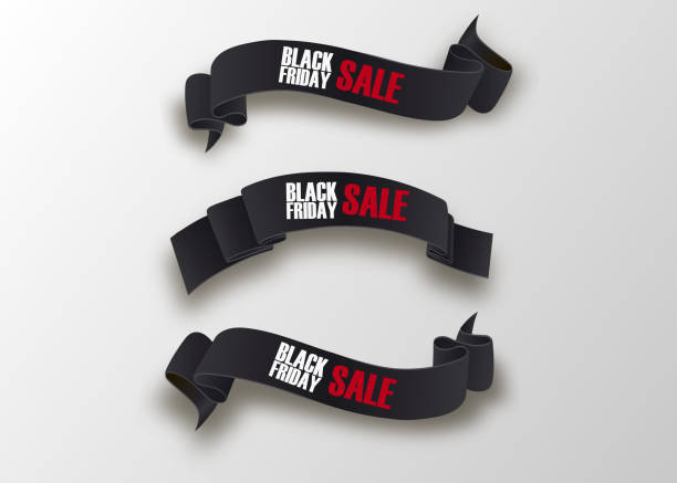 istock Black Friday sale ribbon banners collection isolated. Vector price tags. 1353551462