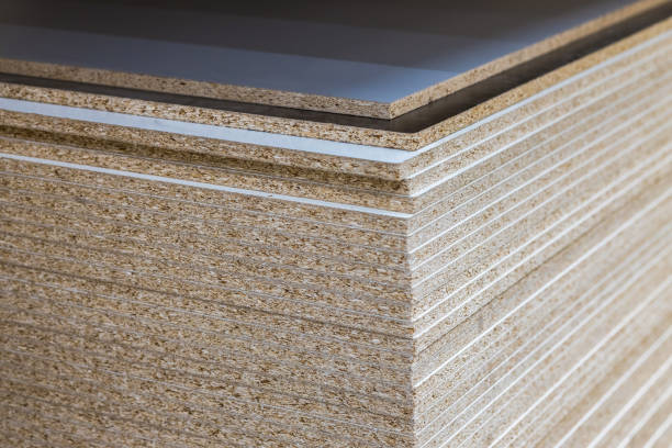 istock A stack of moisture-resistant gypsum fiber sheet with a color coating close-up, texture. 1353553844
