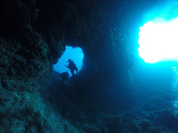 istock Scuba diving at Blue Hole in Palau 1353554263