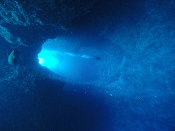 istock Scuba diving at Blue Hole in Palau 1353554284