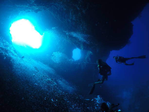 istock Scuba diving at Blue Hole in Palau 1353554385