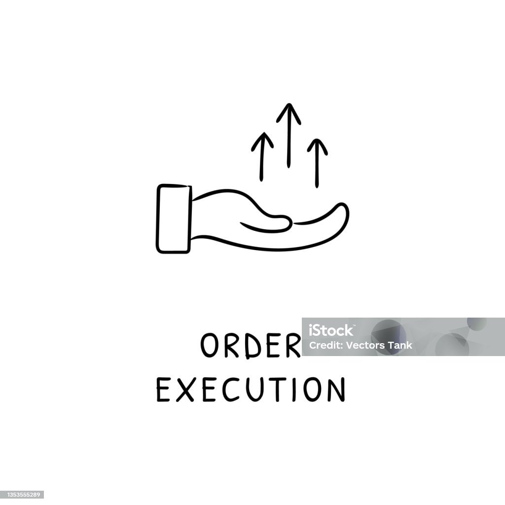 Task Order Execution Icon Order Execution Stock Illustration - Download Image Now - Alms, Arrow ...