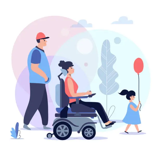 Vector illustration of Disabled rehabilitation concept illustration.