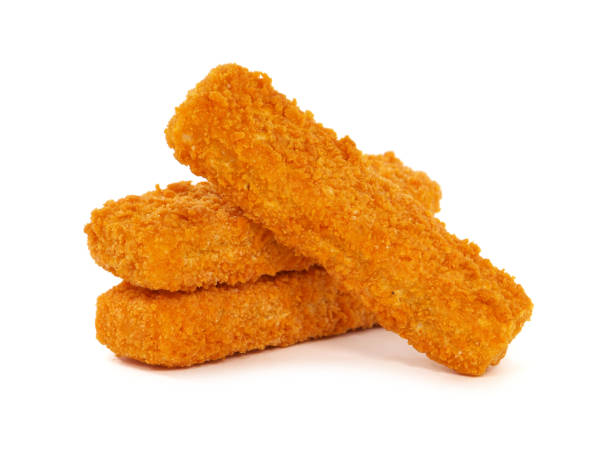 istock Fish fingers or fish sticks isolated on white 1353560445