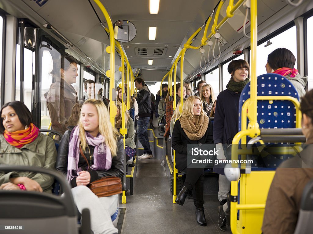 People in a bus Large group of People going by bus Bus Stock Photo