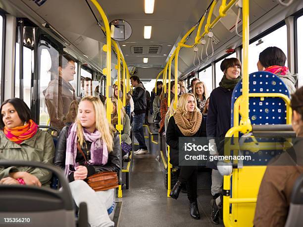 People In A Bus Stock Photo - Download Image Now - Bus, Inside Of, Rush Hour