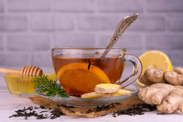 istock Tea with honey, lemon and ginger. Close-up. 1353567723