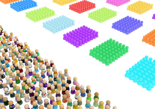 istock Cartoon Crowd, Color Group Formations 1353569475