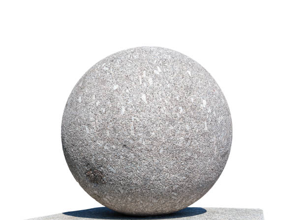 istock Large granite ball, cut out, on a white background 1353571044