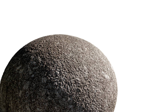 istock Large granite ball, cut out, on a white background 1353571057