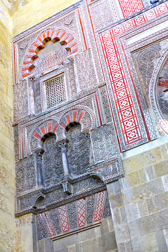 Detail of Facade and Door, Cathedral of our Lady of the Assumption Great Mosque of Córdoba, Córdoba, Andalucía, Spain, Europe