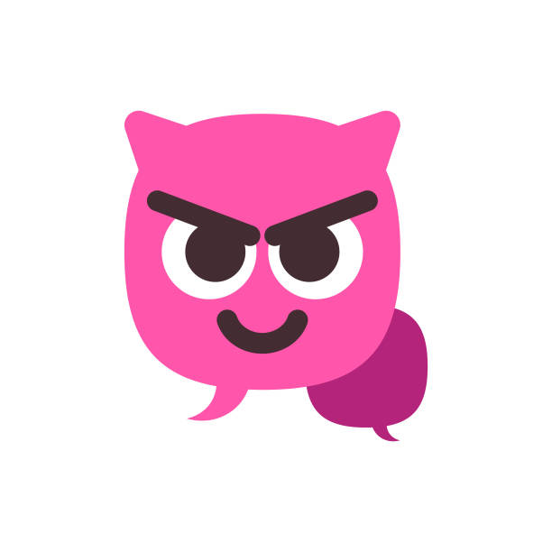 Emoticon on speech bubble Vector illustration of a cute and chubby emoticon on a speech bubble. Cut out design element great for social media platforms, online messaging, global communications, human relationships and emotions and design projects in general. lying friends quotes stock illustrations
