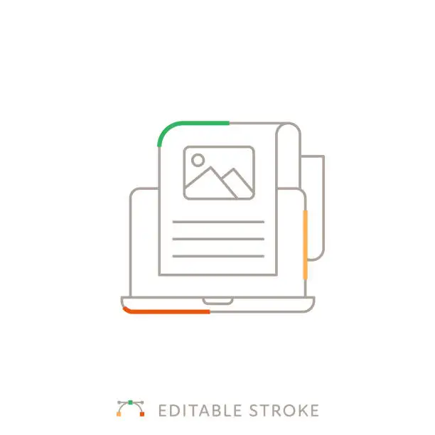Vector illustration of Content Multicolor Line Icon with Editable Stroke