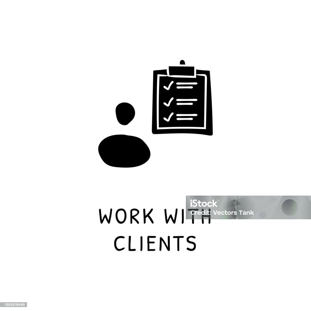 Client Works Icon Work With Clients Stock Illustration - Download Image Now - Audit ...