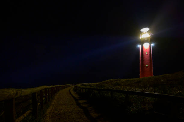 istock Texel lighthouse in the dunes during a stormy autumn night 1353582377